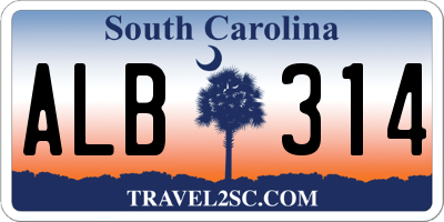 SC license plate ALB314