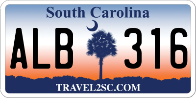 SC license plate ALB316