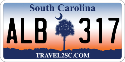 SC license plate ALB317