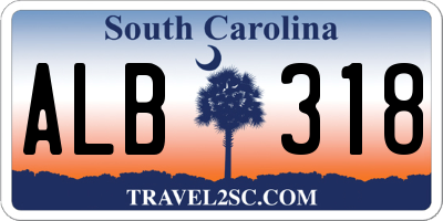 SC license plate ALB318