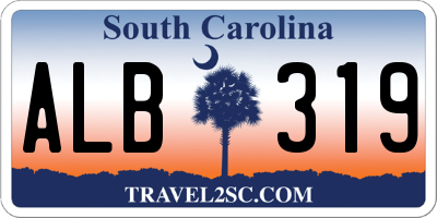 SC license plate ALB319