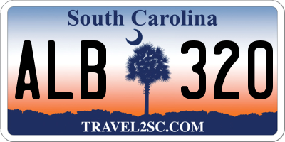 SC license plate ALB320