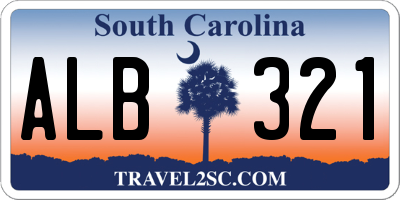SC license plate ALB321