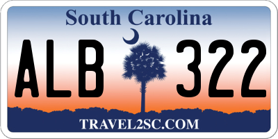 SC license plate ALB322
