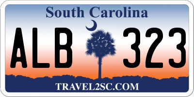 SC license plate ALB323