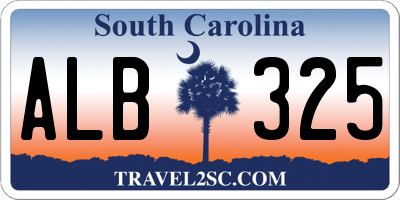 SC license plate ALB325