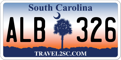 SC license plate ALB326