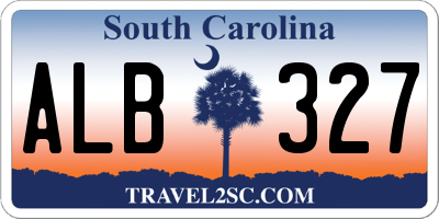 SC license plate ALB327