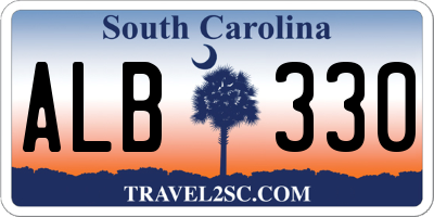 SC license plate ALB330