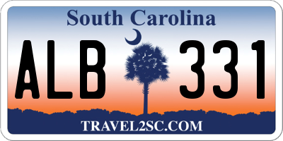 SC license plate ALB331