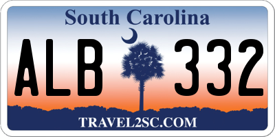 SC license plate ALB332