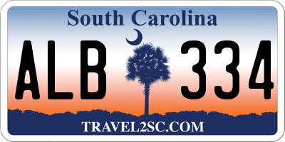 SC license plate ALB334