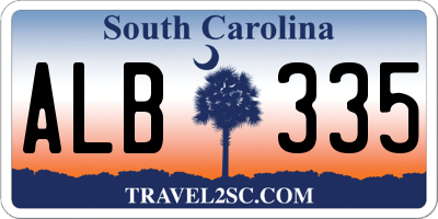 SC license plate ALB335
