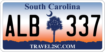 SC license plate ALB337