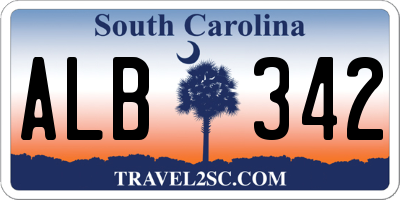 SC license plate ALB342
