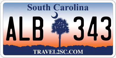 SC license plate ALB343