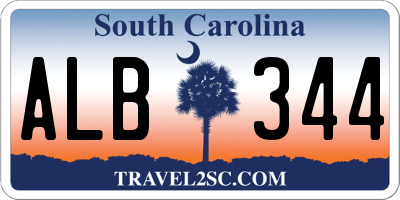 SC license plate ALB344