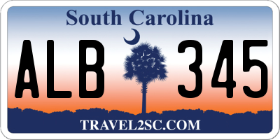 SC license plate ALB345