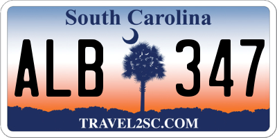 SC license plate ALB347