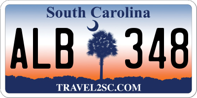 SC license plate ALB348