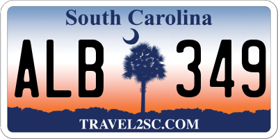 SC license plate ALB349