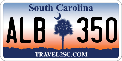 SC license plate ALB350