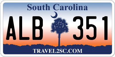 SC license plate ALB351