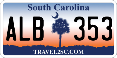 SC license plate ALB353