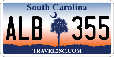 SC license plate ALB355