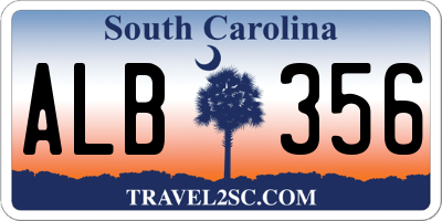 SC license plate ALB356