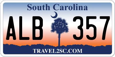 SC license plate ALB357