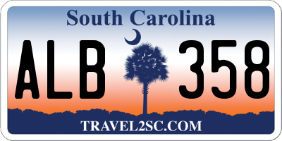 SC license plate ALB358