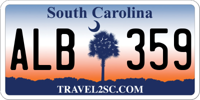 SC license plate ALB359