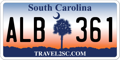 SC license plate ALB361