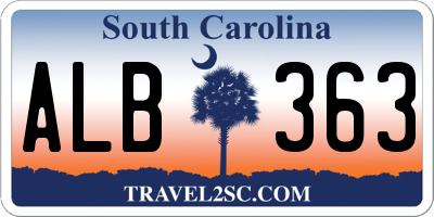 SC license plate ALB363