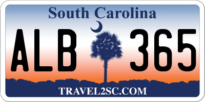 SC license plate ALB365