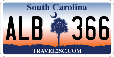 SC license plate ALB366