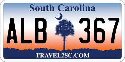 SC license plate ALB367