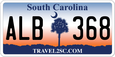 SC license plate ALB368
