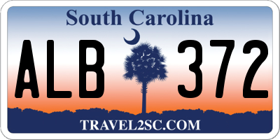 SC license plate ALB372