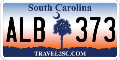SC license plate ALB373
