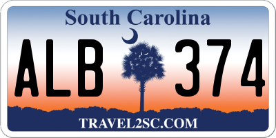 SC license plate ALB374