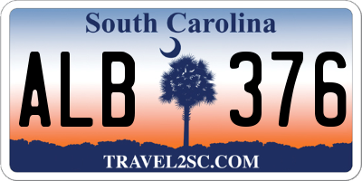 SC license plate ALB376