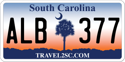 SC license plate ALB377