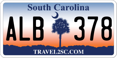 SC license plate ALB378