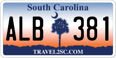 SC license plate ALB381