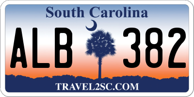 SC license plate ALB382