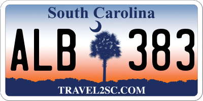 SC license plate ALB383