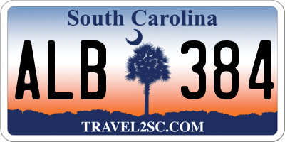 SC license plate ALB384