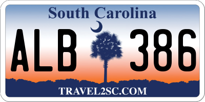 SC license plate ALB386